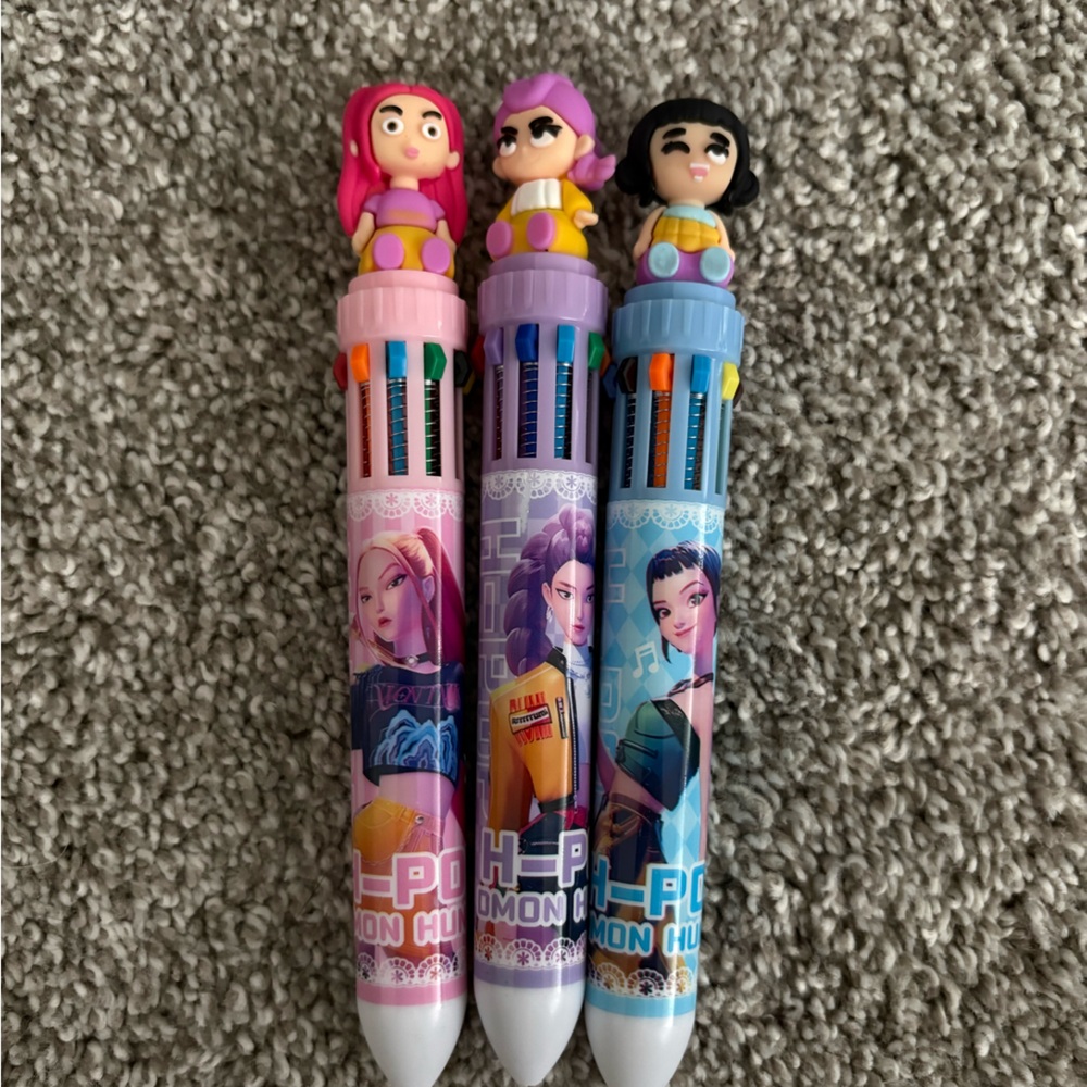 4 Kpop demon Hunter multicolor pens (10 colors)